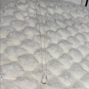Chic Silver Horseshoe Pendant Necklace